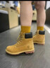 添柏嵐（Timberland）男女同款秋冬季新款鞋踢不爛大黃靴情侶戶(hù)外防水高幫馬丁靴 黃色高幫 41 曬單實(shí)拍圖