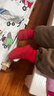巴拉巴拉兒童襪子男通女童2026春季新款嬰幼兒地板襪保暖學(xué)步防滑鞋襪紅色 曬單實(shí)拍圖
