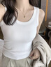俞兆林背心女吊帶美背內搭外穿白色螺紋彈力運動(dòng)打底衫無(wú)袖t恤上衣 曬單實(shí)拍圖