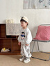 班喜迪男童套裝春裝2026新款時(shí)髦帥氣寶寶衛衣褲子兒童春秋裝衣服小童裝 花灰 90 曬單實(shí)拍圖