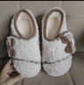尤克達蒂（yookdd） 月子鞋2025冬季新款家居毛毛棉拖鞋女孕婦產(chǎn)后防滑保暖包跟棉鞋 月子鞋白色38-39 【適合37-38碼】 曬單實(shí)拍圖