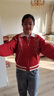 FILA FUSION斐樂(lè )女子紅色編織外套2026春季新年款休閑寬松毛衣開(kāi)衫 石榴紅-RD M 165/84A/M 曬單實(shí)拍圖