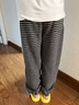 兒童條紋加絨加厚褲子冬季加厚休閑褲衛褲男女寶寶保暖時(shí)尚衛褲潮 黑色 高品質(zhì)重磅 140 曬單實(shí)拍圖