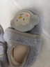 貝瑞加（Babyprints）寶寶學(xué)步襪秋冬絨里早教襪套室內軟底地板襪防滑隔涼 灰猴M 曬單實(shí)拍圖