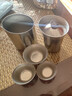 鳴盞純鈦旅行茶具套裝快客杯便攜戶(hù)外功夫茶具雙層家用露營(yíng)泡茶壺禮品 （公道杯+主人杯+茶杯*2） 一壺4杯 曬單實(shí)拍圖