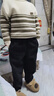 左西男童加絨褲子休閑褲2025新款兒童一體絨燈芯絨長(cháng)褲潮 黑色 130 曬單實(shí)拍圖