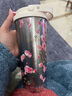 富光拾喜（FUGURNG BESTJOY）保溫杯咖啡杯男女士陶瓷內膽隨行杯學(xué)生吸管水杯子 粉色520ml 曬單實(shí)拍圖