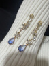 思梨無(wú)耳洞耳夾微鑲鋯石藍色水滴耳釘女新款精致高級感超仙氣長(cháng)款耳飾 蝴蝶水滴耳夾(蚊香盤(pán)耳夾) 曬單實(shí)拍圖