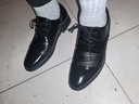 紅蜻蜓正裝皮鞋春秋商務(wù)內增高男鞋牛皮結婚新郎皮鞋WHA45340黑色44 曬單實(shí)拍圖