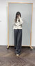 棠暖灰色休閑西裝褲女2026春夏薄款高腰顯瘦直筒褲子垂感羊毛呢闊腿褲 深灰色 S 90-115斤 曬單實(shí)拍圖