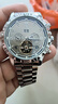 柏達茄瑞士正品男士全自動(dòng)機械手表多功能商務(wù)防水時(shí)尚夜光手表男款腕表 1418銀殼灰面鋼帶款 44mm 曬單實(shí)拍圖
