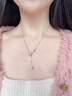 Colevkie女生生日禮物女士小蠻腰閃鉆項鏈送女友老婆閨蜜輕奢小眾高級感 玫金色小蠻腰項鏈+手鐲（定制禮盒） 曬單實(shí)拍圖