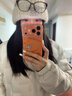 素洛適用蘋(píng)果17promax手機殼韓系橙底銀框十字架iPhone16pro創(chuàng  )意閃鉆輕奢女15高級感帶手鏈14保護套 橙底銀框大孔 十字架貼件 iPhone 17 Pro Max 曬單實(shí)拍圖