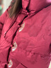 雪中飛羽絨服女25冬季短款寬松保暖外套媽媽裝90絨送長(cháng)輩棗紅色XL 曬單實(shí)拍圖