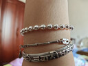 夢(mèng)金園 銀手鏈足銀簡(jiǎn)約光面轉運珠福袋手環(huán)首飾送女友新年禮物新年 曬單實(shí)拍圖