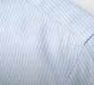 才子（TRIES）萊賽爾長(cháng)袖襯衫豎條紋提花刺繡標商務(wù)休閑職業(yè)正裝男襯衣 藍色 XL 40(175/92A) 曬單實(shí)拍圖