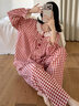 倩升紅色本命年睡衣女款2026新款冬高級感格子春秋季可外穿家居服套裝 3413 紅格草莓 M 曬單實(shí)拍圖
