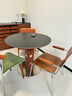 中古圓桌復古圓形餐桌簡(jiǎn)約北歐實(shí)木小戶(hù)型現代巖板洽談飯桌家用 12mm純黑啞光巖板 90厘米單桌【18mm實(shí)木全托】 曬單實(shí)拍圖