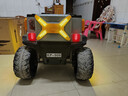 好貝星牧馬人兒童電動(dòng)車(chē)四輪可坐大人越野寶寶玩具童車(chē)帶遙控四驅汽車(chē)子 頂配灰升級版雙12v14電瓶+皮座+發(fā)光軟輪 曬單實(shí)拍圖