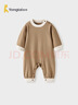 童泰（TONGTAI）嬰兒連體衣春秋季新生兒無(wú)骨哈衣寶寶爬服睡衣外出衣服棕色80cm 曬單實(shí)拍圖