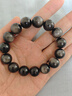 石玥珠寶精品14mm銀眼黑曜石手串本命年轉運珠佛珠水晶手鏈男女士款禮物 曬單實(shí)拍圖