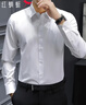 紅蜻蜓（RED DRAGONFLY）長(cháng)袖襯衫男加絨休閑百搭高彈抗皺免燙舒適打底襯衫男上衣白色2XL 曬單實(shí)拍圖
