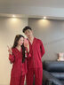 上海故事紅色女士高端睡衣春季長(cháng)袖櫻桃暗紋結婚本命年兩件套生日送女友 絲緣紅 【禮盒裝】 L 建議105-120斤 曬單實(shí)拍圖