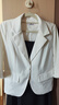BJORN MOAN時(shí)尚氣質(zhì)中袖西裝外套女夏季薄款短款小個(gè)子新款感休閑小西服 白色 S 曬單實(shí)拍圖