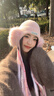 GOLOVEJOY高樂(lè )捷飄帶針織護耳帽女冬季戶(hù)外運動(dòng)加厚保暖防風(fēng)耳罩毛線(xiàn)帽子粉 曬單實(shí)拍圖