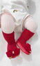9i9寶寶地板襪子過(guò)年春節紅色防滑學(xué)步嬰兒長(cháng)筒襪蝴蝶結1-1.5歲 曬單實(shí)拍圖