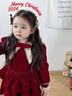G.duck2025秋冬新款兒童絲絨連衣裙女童紅色禮服加絨公主洛麗塔裙子 LF紅色 110 曬單實(shí)拍圖