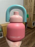 chakolab大容量夏季便攜保溫杯吸管水杯不銹鋼戶(hù)外杯保冰水杯子拎拎壺情侶 粉紅假期1L 曬單實(shí)拍圖