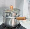 雙槍奶鍋 316L加厚不銹鋼嬰兒寶寶輔食小奶鍋湯鍋蒸煮一體帶蒸籠 20cm 曬單實(shí)拍圖