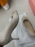 卓詩(shī)尼婚鞋女2025新款秋季尖頭細跟鞋女香檳色新娘鞋結婚鞋女 淺金色 39 曬單實(shí)拍圖