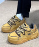 Lee男鞋時(shí)尚板鞋2025冬季復古面包鞋百搭增高休閑鞋子男輕奢高端潮鞋 土黃色L253UB385 38 曬單實(shí)拍圖