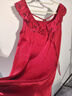 浪莎紅色睡裙女夏季2026年新款娃娃領(lǐng)顯年輕蝴蝶結刺繡愛(ài)心無(wú)袖背心裙 酒紅色 L 建議體重105-120斤 曬單實(shí)拍圖