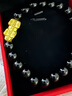 中國黃金（CHINA GOLD）黃金手鏈男足金貔貅手串男轉運珠手飾情人節生情人節禮物送女朋友 精工*京速達*8mm黑瑪瑙【招財納?！考s1g 曬單實(shí)拍圖