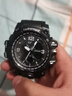 馬克華菲（FAIRWHALE）國表名牌男士手表大表盤(pán)多功能全自動(dòng)時(shí)尚石英學(xué)生男表防水瑞士品質(zhì)腕表 （雙顯款）FW4230全黑 曬單實(shí)拍圖