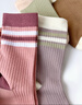 莫代爾100%純棉襪子女秋冬季10A抗菌防臭新疆棉襪條紋撞色加厚長(cháng)襪5雙裝 曬單實(shí)拍圖