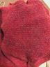 百圖betu女裝冬季新款毛衣圓領(lǐng)寬松紐扣下擺設計感毛衣女2411T50 紅色 M 曬單實(shí)拍圖
