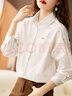 奧豚寬松純棉襯衫女新款女士上衣打底衫AT3594 白色  2XL 曬單實(shí)拍圖