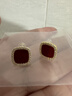 伊黛兒新年耳環(huán)酒紅色方形鑲鉆耳釘女高級感簡(jiǎn)約耳飾新年禮物送閨蜜 E4243酒紅色方形耳釘 曬單實(shí)拍圖