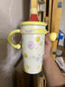 壹滴滴星星人水杯女生可愛(ài)保溫杯帶吸管冰霸杯2026新款學(xué)生卡通咖啡杯子 黃色600ML 曬單實(shí)拍圖