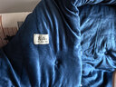 雅鹿被子冬季被子牛奶絨雙面絨棉被單人加厚保暖10斤被芯雙人毛毯褥 雙面牛奶絨-藍色 150*200cm冬被【約6斤】 曬單實(shí)拍圖