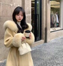皮爾卡丹（pierre cardin）白色狐貍毛領(lǐng)雙面羊絨大衣女連帽2025冬裝新款小個(gè)子毛呢外套短款 白色 XS 曬單實(shí)拍圖