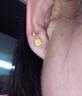 中國黃金（CHINA GOLD）黃金耳釘女足金圓珠耳釘小金豆耳飾新年情人節禮物送女友老婆 約3.8mm圓珠耳釘一對約0.7克 曬單實(shí)拍圖