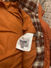 鴨鴨（YAYA）羽絨服女士短款2025年冬季新款時(shí)尚復古格子拼接保暖厚面包服外套 日光橙色 M /160【推薦110-130斤】 曬單實(shí)拍圖