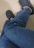UR2025冬季新款女裝休閑復古貓須喇叭牛仔長(cháng)褲UYY850255 曬單實(shí)拍圖