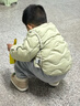 童泰（TONGTAI）寶寶羽絨服外套冬季嬰兒衣服男女童立領(lǐng)鴨絨服上衣灰綠色100cm 曬單實(shí)拍圖