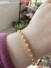 老廟黃金足金磨砂間光珠手鏈女基礎鏈轉運珠送女朋友新年禮物 曬單實(shí)拍圖